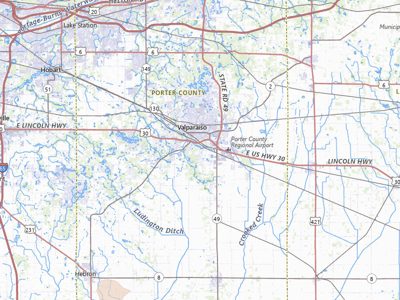 Radar-estimated hail-size map of the storm over Valparaiso, IN on Mar 26, 2026