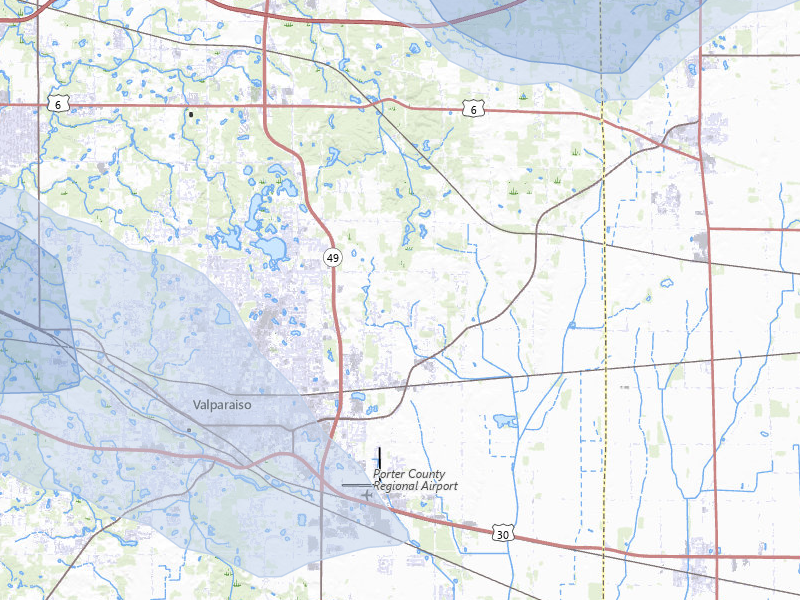 NEXRAD radar-signature map of the hail over Valparaiso, IN