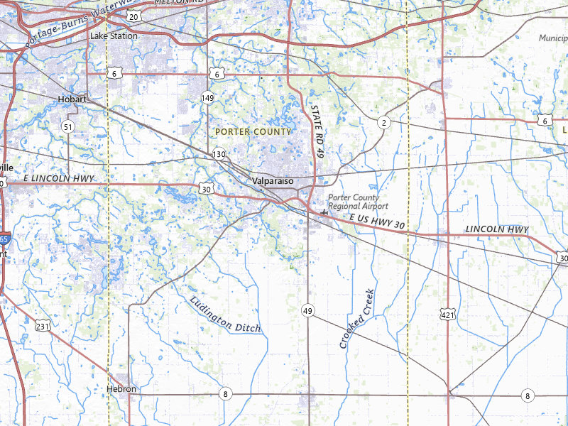 Radar-estimated hail-size map of the storm over Valparaiso, IN on Apr 13, 2026