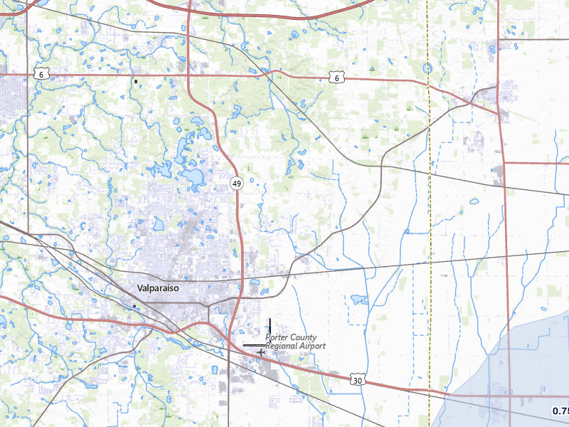 NEXRAD radar-signature map of the hail over Valparaiso, IN