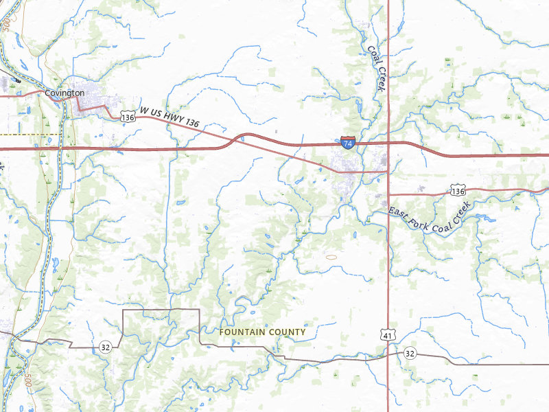 Radar-estimated hail-size map of the storm over Veedersburg, IN on Apr 27, 2026