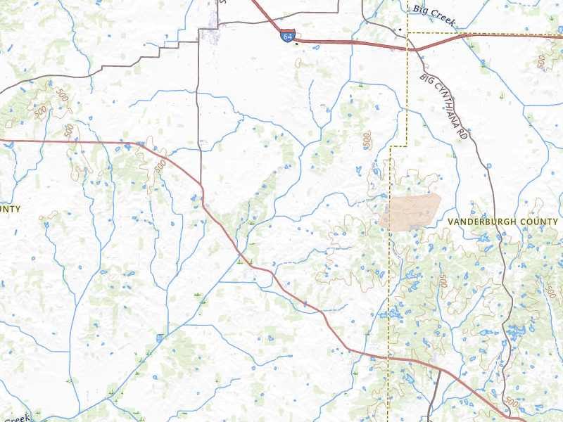 Radar-estimated hail-size map of the storm over Wadesville, IN on Jun 25, 2026