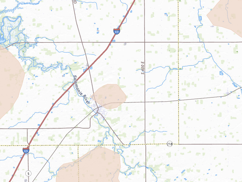 Radar-estimated hail-size map of the storm over Warren, IN on Aug 10, 2026