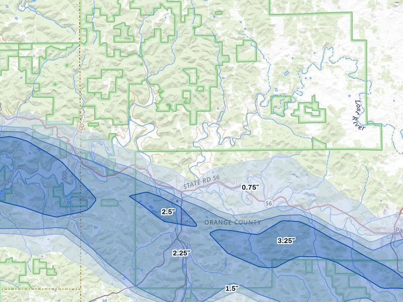 NEXRAD radar-signature map of the hail storm over West Baden Springs, IN on Mar 22, 2026