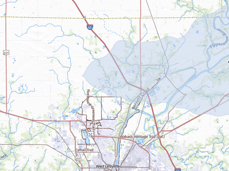 NEXRAD radar-signature map of the hail storm over West Lafayette, IN on Mar 22, 2026