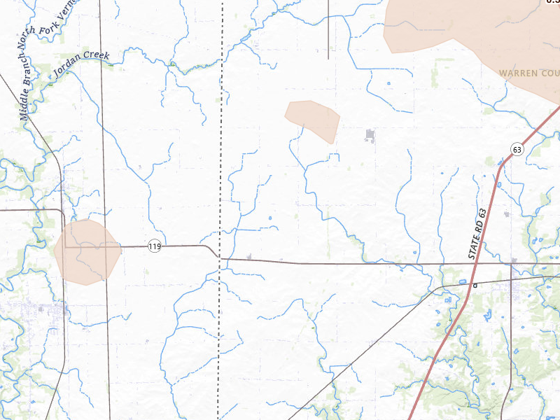 Radar-estimated hail-size map of the storm over West Lebanon, IN on Jun 6, 2026