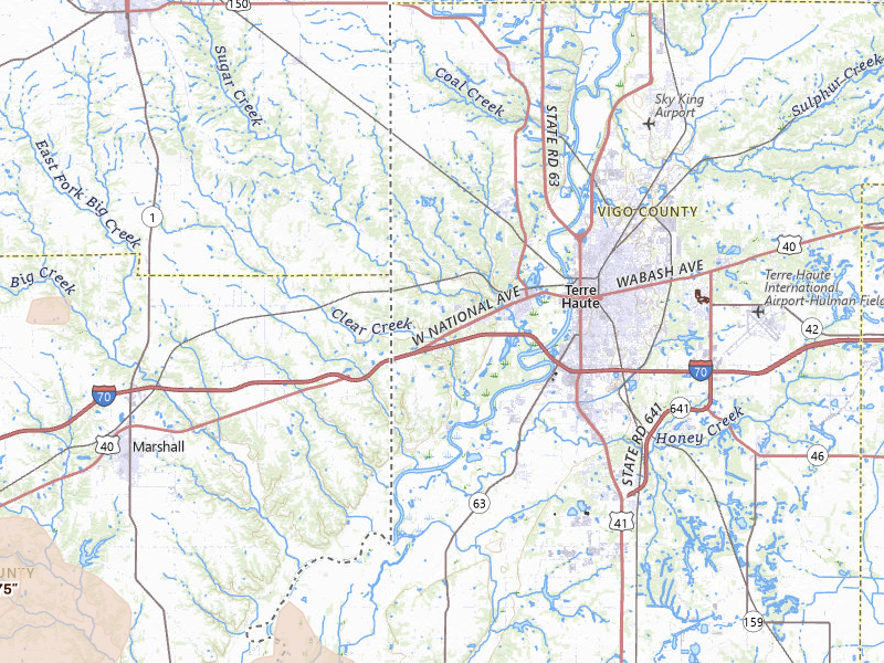 Radar-estimated hail-size map of the storm over West Terre Haute, IN on Apr 27, 2026