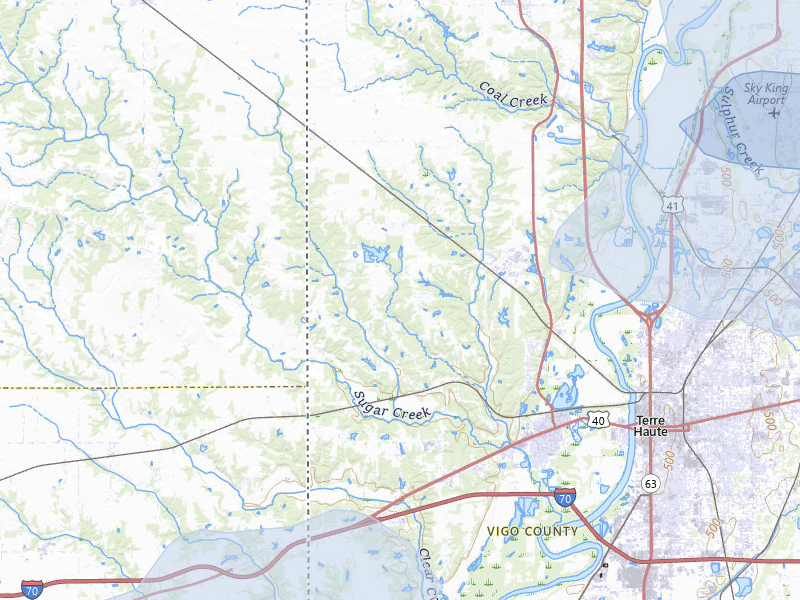 NEXRAD radar-signature map of the hail over West Terre Haute, IN