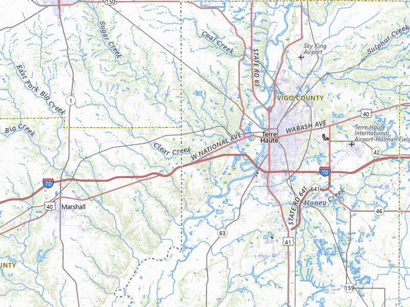Radar-estimated hail-size map of the storm over West Terre Haute, IN on May 4, 2026