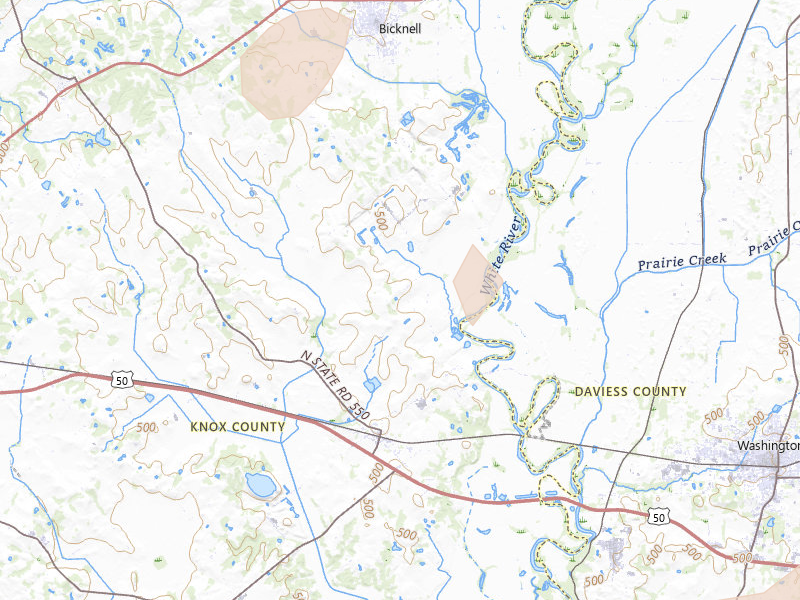 Radar-estimated hail-size map of the storm over Wheatland, IN on May 16, 2026