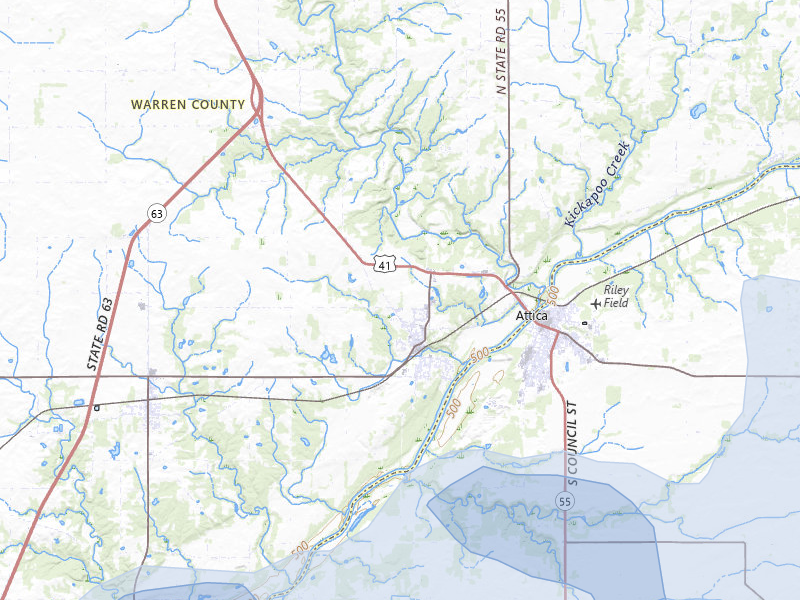 NEXRAD radar-signature map of the hail over Williamsport, IN