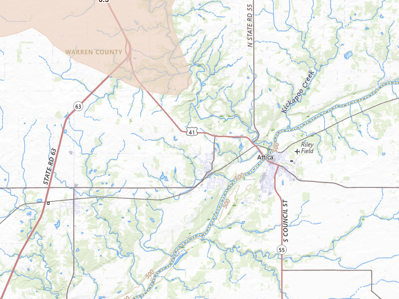 Radar-estimated hail-size map of the storm over Williamsport, IN on Jun 6, 2026