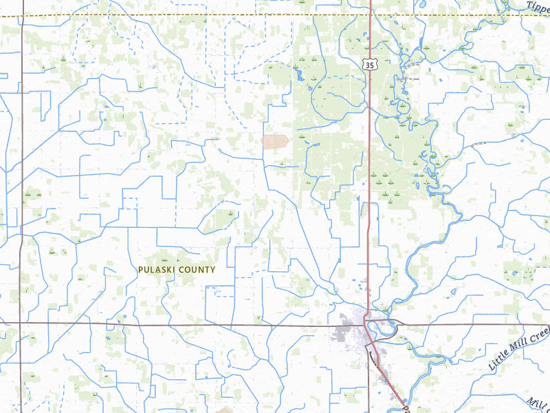 Radar-estimated hail-size map of the storm over Winamac, IN on Jul 3, 2026