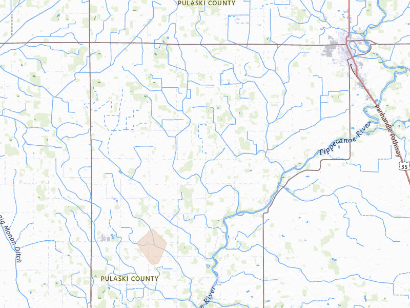 Radar-estimated hail-size map of the storm over Winamac, IN on Aug 12, 2026
