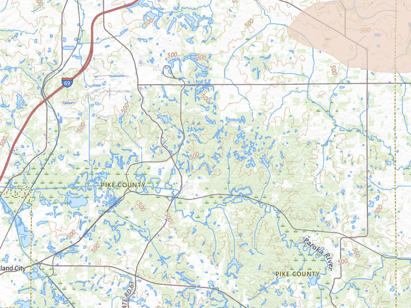 Radar-estimated hail-size map of the storm over Winslow, IN on Apr 27, 2026
