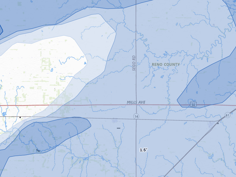 NEXRAD radar-signature map of the hail storm over Abbyville, KS on May 18, 2026