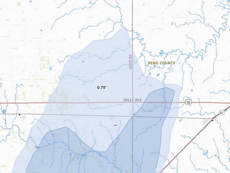 NEXRAD radar-signature map of the hail storm over Abbyville, KS on May 30, 2026