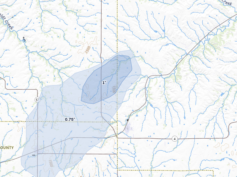 NEXRAD radar-signature map of the hail storm over Alta Vista, KS on May 17, 2026
