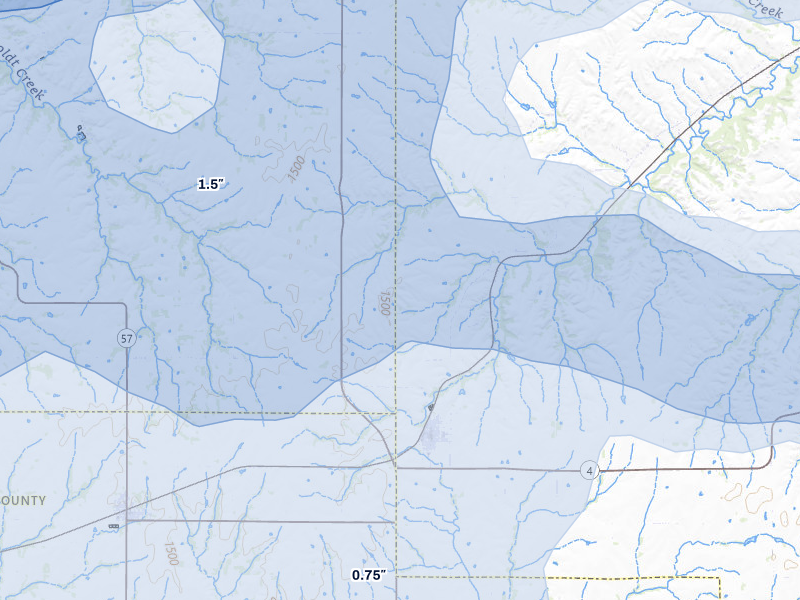 NEXRAD radar-signature map of the hail over Alta Vista, KS