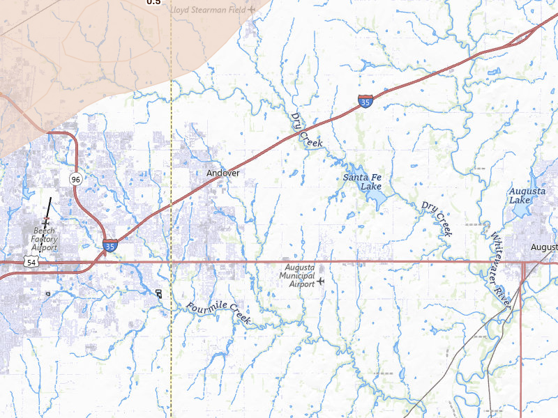 Radar-estimated hail-size map of the storm over Andover, KS on Apr 17, 2026