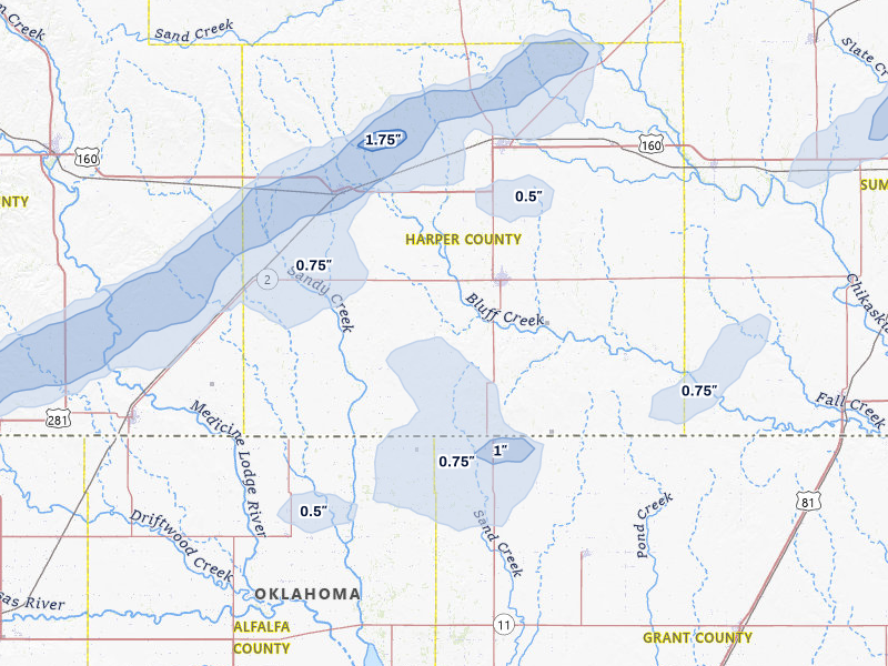 NEXRAD radar-signature map of the hail storm over Anthony, KS on Mar 3, 2026