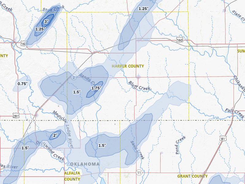 NEXRAD radar-signature map of the hail storm over Anthony, KS on May 29, 2026
