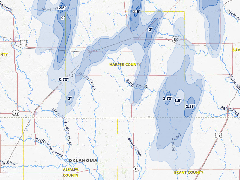 NEXRAD radar-signature map of the hail storm over Anthony, KS on May 30, 2026