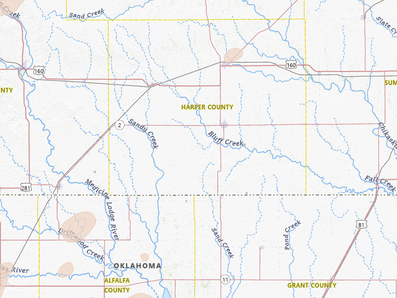 Radar-estimated hail-size map of the storm over Anthony, KS on Jun 26, 2026