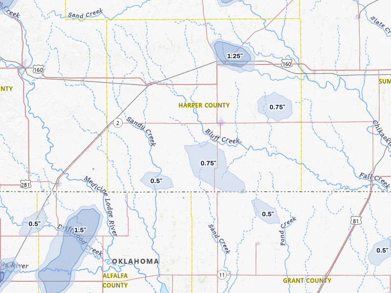 NEXRAD radar-signature map of the hail storm over Anthony, KS on Jun 26, 2026