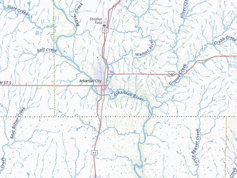 Radar-estimated hail-size map of the storm over Arkansas City, KS on May 29, 2026
