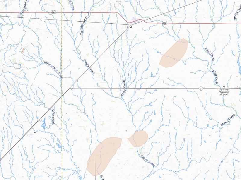 Radar-estimated hail-size map of the storm over Attica, KS