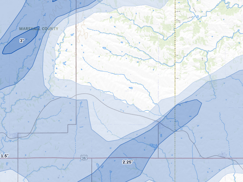 NEXRAD radar-signature map of the hail storm over Axtell, KS on May 18, 2026