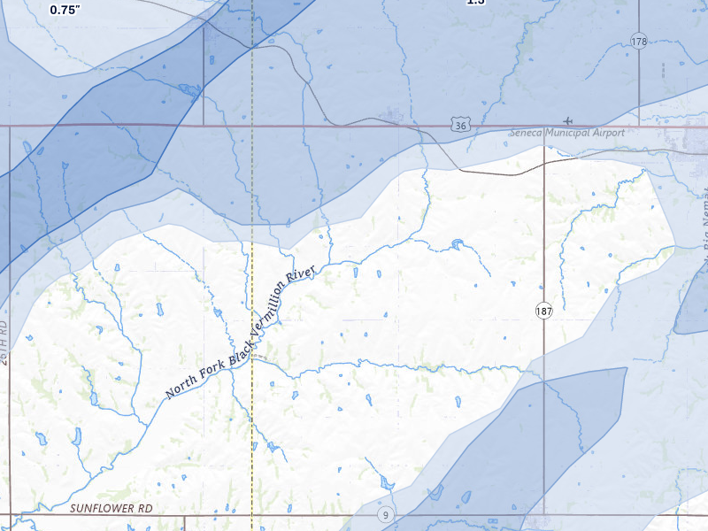NEXRAD radar-signature map of the hail storm over Baileyville, KS on May 18, 2026