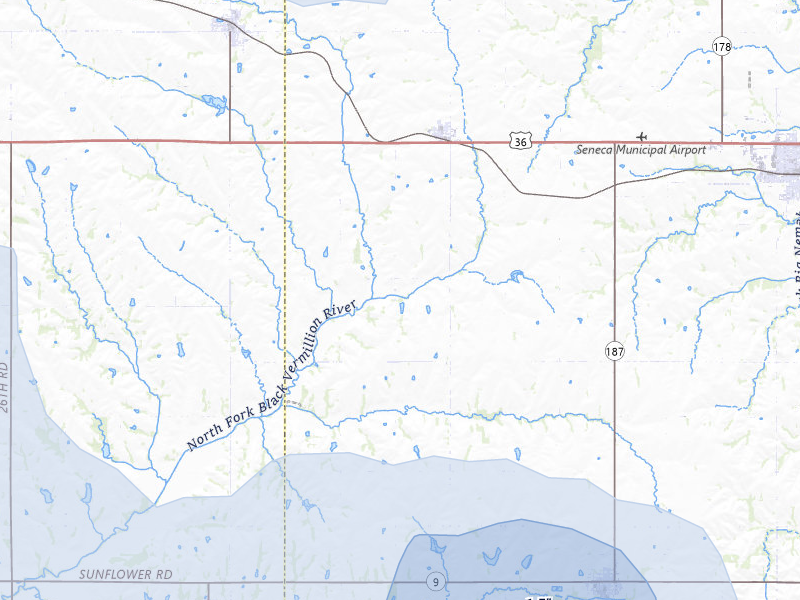 NEXRAD radar-signature map of the hail storm over Baileyville, KS on Jul 3, 2026
