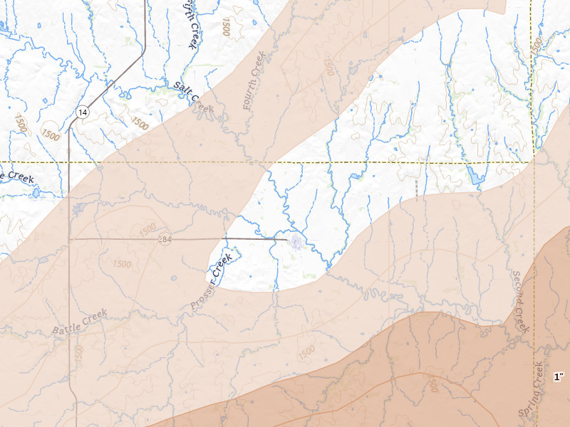 Radar-estimated hail-size map of the storm over Barnard, KS on May 17, 2026