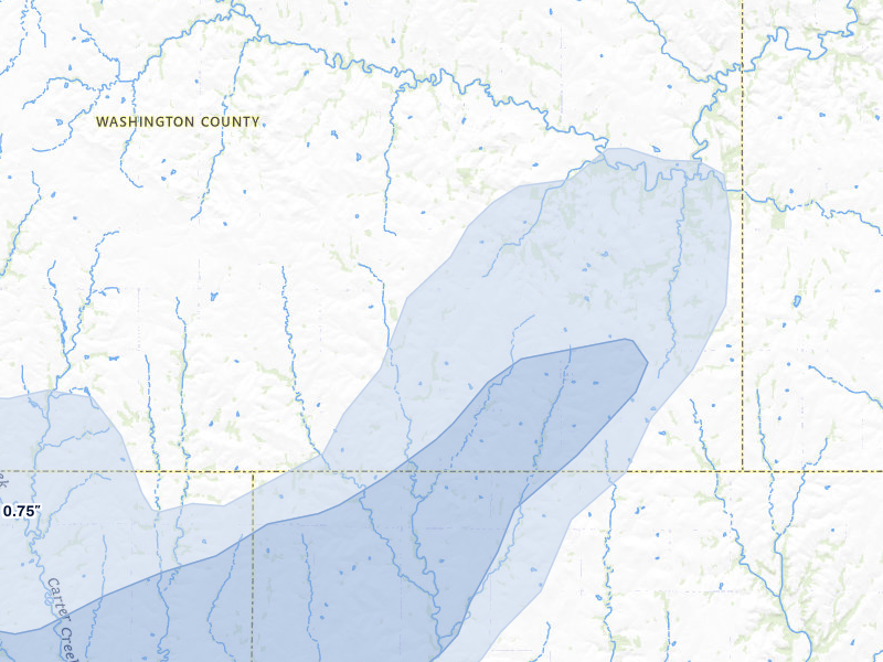 NEXRAD radar-signature map of the hail over Barnes, KS