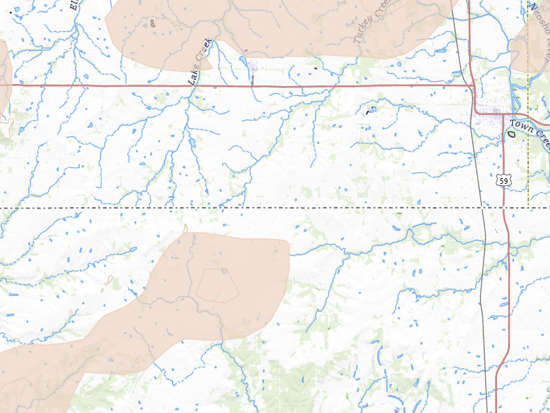 Radar-estimated hail-size map of the storm over Bartlett, KS on Apr 28, 2026