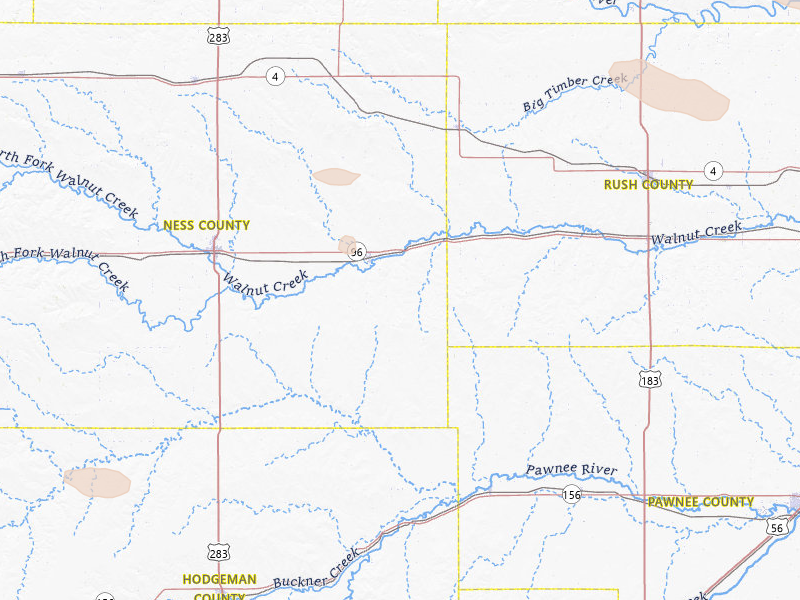 Radar-estimated hail-size map of the storm over Bazine, KS on Apr 8, 2026