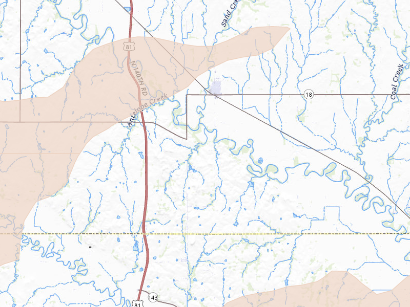 Radar-estimated hail-size map of the storm over Bennington, KS on Apr 26, 2026