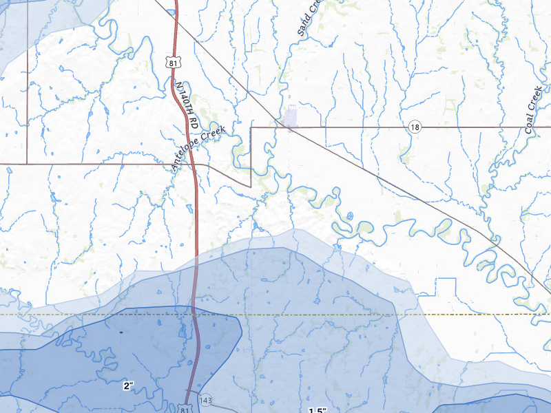 NEXRAD radar-signature map of the hail storm over Bennington, KS on Jun 8, 2026