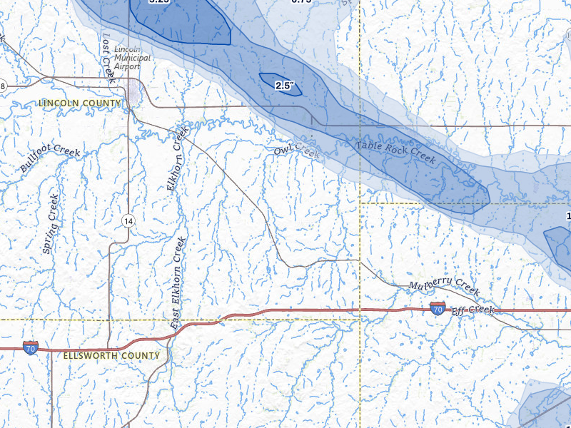 NEXRAD radar-signature map of the hail storm over Beverly, KS on Apr 9, 2026