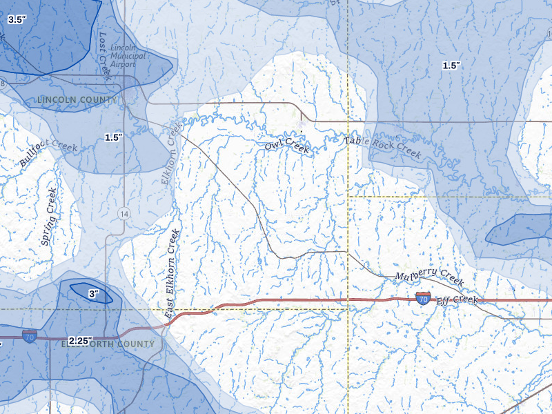 NEXRAD radar-signature map of the hail storm over Beverly, KS on Jun 8, 2026