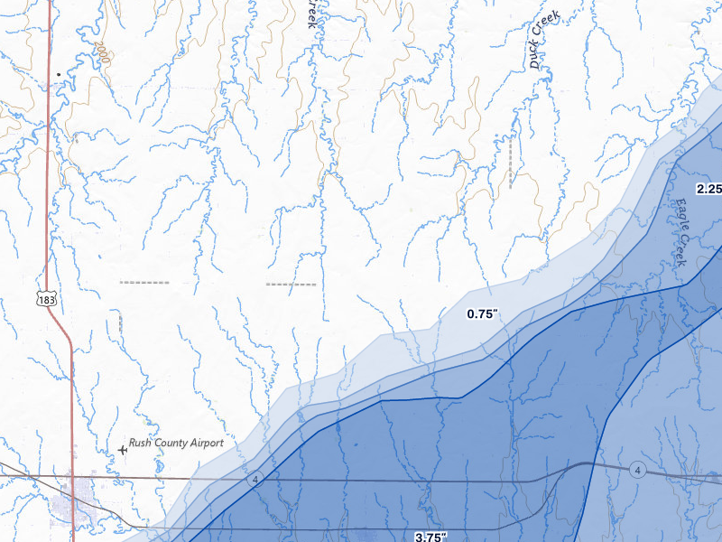 NEXRAD radar-signature map of the hail storm over Bison, KS on May 17, 2026