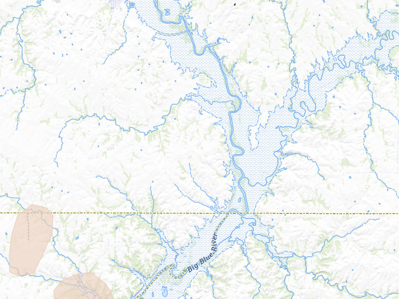 Radar-estimated hail-size map of the storm over Blue Rapids, KS on Jul 3, 2026