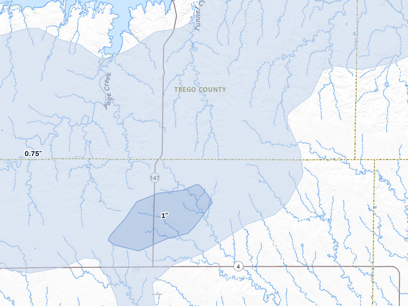 NEXRAD radar-signature map of the hail storm over Brownell, KS on Jun 9, 2026