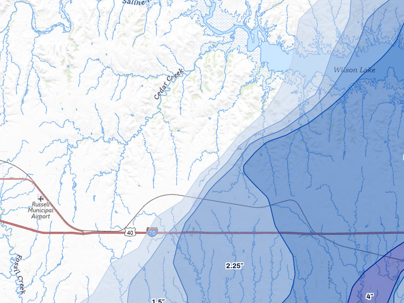 NEXRAD radar-signature map of the hail storm over Bunker Hill, KS on May 17, 2026