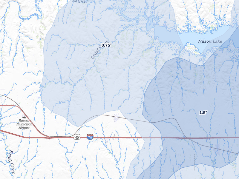 NEXRAD radar-signature map of the hail storm over Bunker Hill, KS on May 30, 2026