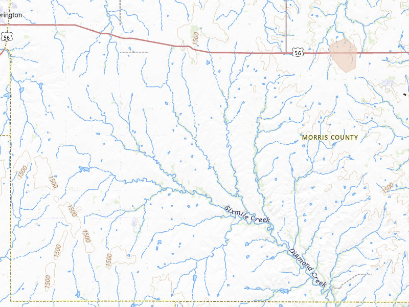 Radar-estimated hail-size map of the storm over Burdick, KS on Mar 5, 2026