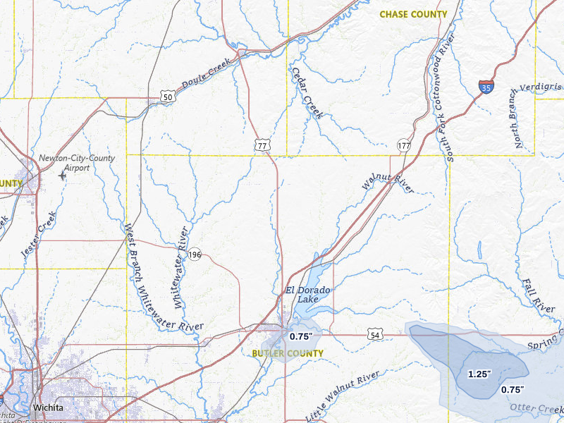 NEXRAD radar-signature map of the hail storm over Burns, KS on Jul 10, 2026