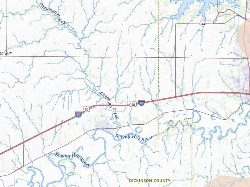Radar-estimated hail-size map of the storm over Chapman, KS on Apr 23, 2026